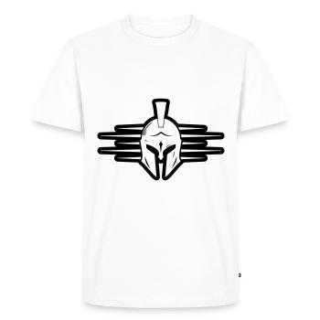 Spartan Helmet Warrior Gladiator - Men's Premium Organic T-Shirt - white - Front - Nico (187cm)