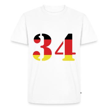 34 Numéro Jersey Allemagne - T-shirt Premium bio Homme - blanc - Devant - Nico (187cm)