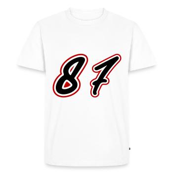 87 Symbole numérique - T-shirt Premium bio Homme - blanc - Devant - Nico (187cm)