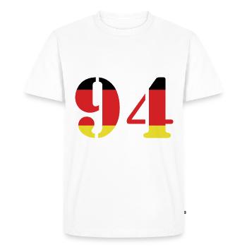 94 Numéro Jersey Allemagne - T-shirt Premium bio Homme - blanc - Devant - Nico (187cm)