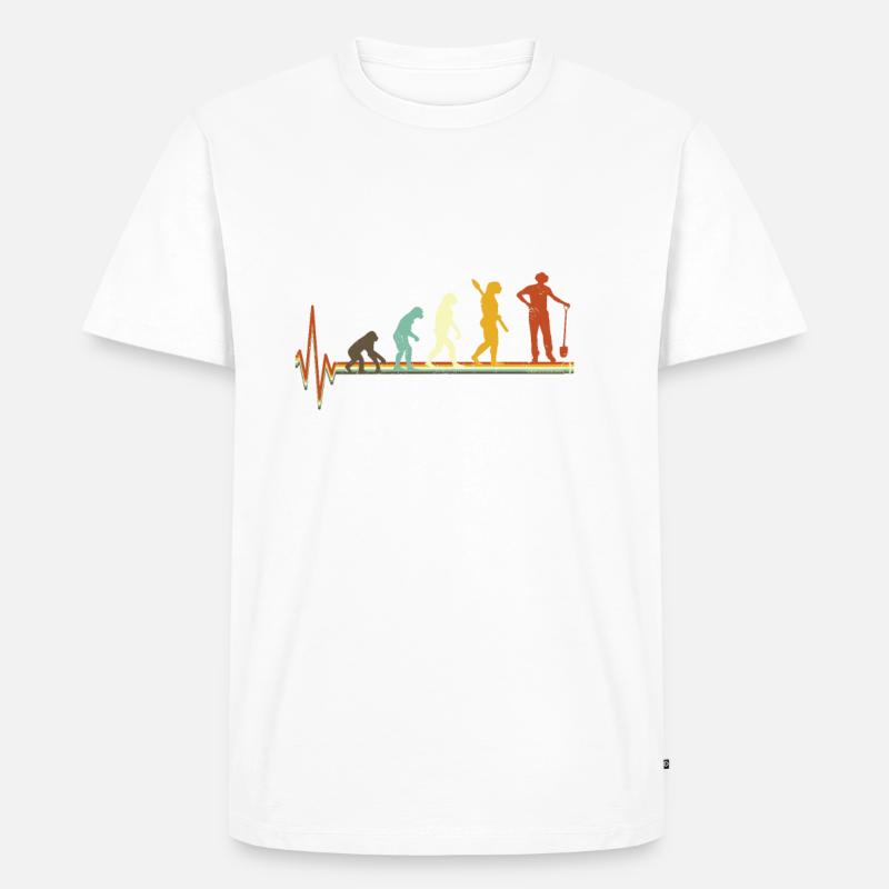Gärtner Evolution Fun Shirt - Männer Premium Bio T-Shirt - Weiß