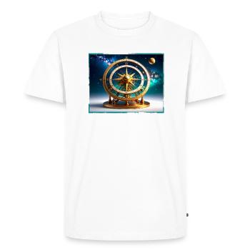 Northern Lights,Stars,Night, Compass - Men's Premium Organic T-Shirt - white - Front - Nico (187cm)