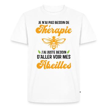 J'ai juste besoin d'aller voir mes abeilles - T-shirt Premium bio Homme - blanc - Devant - Nico (187cm)