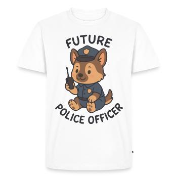 Cute Dog Future Police Officer Theme - Men's Premium Organic T-Shirt - white - Front - Nico (187cm)