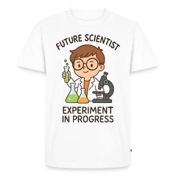 Future Scientist - Expérience en cours - T-shirt Premium bio Homme - blanc - Devant - Nico (187cm)