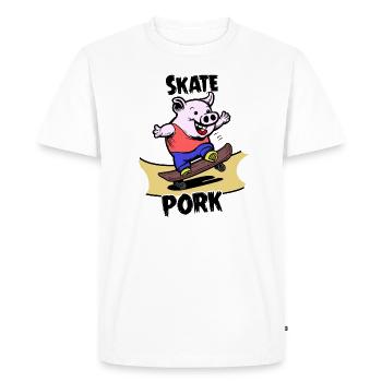 SKATE PORK ! - T-shirt Premium bio Homme - blanc - Devant - Nico (187cm)