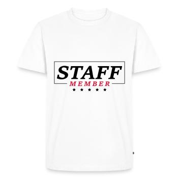 staff member - T-shirt Premium bio Homme - blanc - Devant - Nico (187cm)
