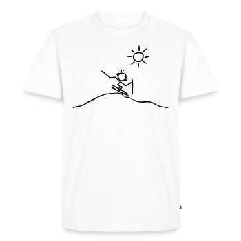 Skier in sunshine on the slopes - Men's Premium Organic T-Shirt - white - Front - Nico (187cm)