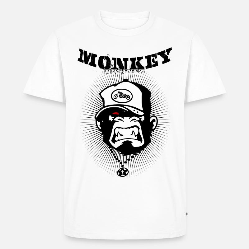Monkey Businez - Biker - Männer Premium Bio T-Shirt - Weiß