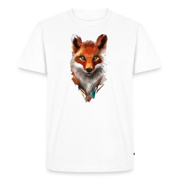 Low Poly Art Fox Wild Animal Geometric Polygon - Men's Premium Organic T-Shirt - white - Front - Nico (187cm)