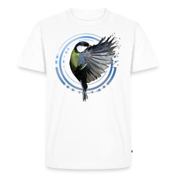 Mésange bleue | Géométrique | Low poly - T-shirt Premium bio Homme - blanc - Devant - Nico (187cm)