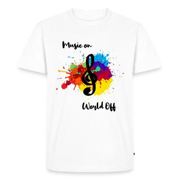 Musique sur World Off - T-shirt Premium bio Homme - blanc - Devant - Nico (187cm)