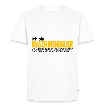 Mechanical engineering gift idea fun engineer Maschbau - Men's Premium Organic T-Shirt - white - Front - Nico (187cm)
