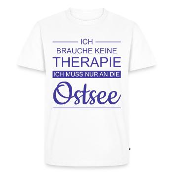 OSTSEE holidays | Gift Idea No therapy - Men's Premium Organic T-Shirt - white - Front - Nico (187cm)