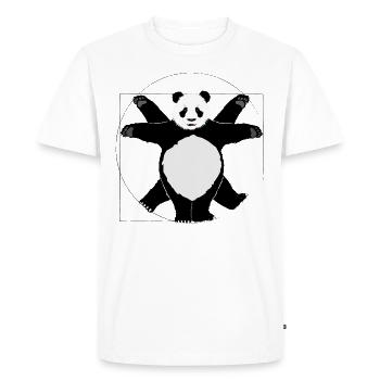 Ours Panda Vitruve - Léonard de Vinci - T-shirt Premium bio Homme - blanc - Devant - Nico (187cm)
