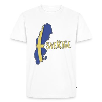 Sverige avec carte - T-shirt Premium bio Homme - blanc - Devant - Nico (187cm)