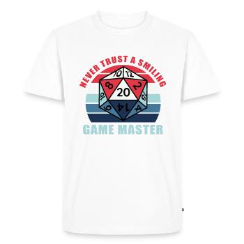 Directeur du jeu Fantasy Jeu de rôle Tshirt Game Master - T-shirt Premium bio Homme - blanc - Devant - Nico (187cm)