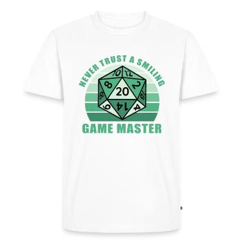 Directeur du jeu Fantasy Jeu de rôle Tshirt Game Master - T-shirt Premium bio Homme - blanc - Devant - Nico (187cm)