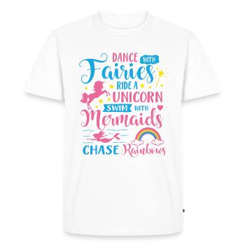 Fairies Unicorns Mermaids - T-shirt Premium bio Homme - blanc - Devant - Nico (187cm)