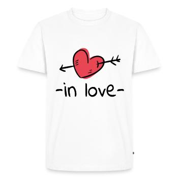 In love - T-shirt Premium bio Homme - blanc - Devant - Nico (187cm)