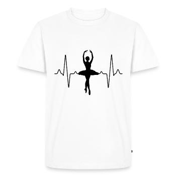 Danse Ballet battement de coeur - T-shirt Premium bio Homme - blanc - Devant - Nico (187cm)