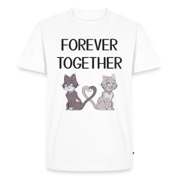 chats amoureux - T-shirt Premium bio Homme - blanc - Devant - Nico (187cm)