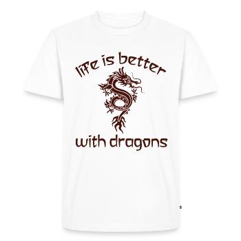 Dragon Dragon - T-shirt Premium bio Homme - blanc - Devant - Nico (187cm)