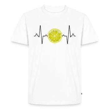 Battement de cœur au citron - T-shirt Premium bio Homme - blanc - Devant - Nico (187cm)