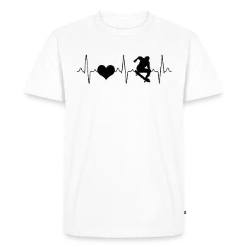 Skating Skating Heartbeat - Men's Premium Organic T-Shirt - white - Front - Nico (187cm)
