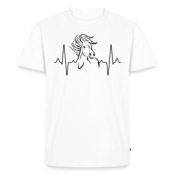 Battement de cœur de cheval - T-shirt Premium bio Homme - blanc - Devant - Nico (187cm)