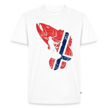 Pêche en Norvège Fishing Tour - T-shirt Premium bio Homme - blanc - Devant - Nico (187cm)