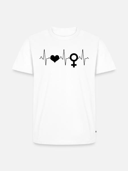 Woman's symbol heartbeat - Men's Premium Organic T-Shirt - white