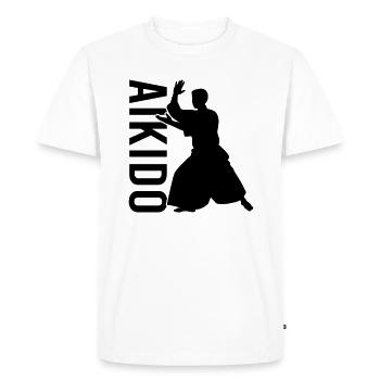 Aïkido - T-shirt Premium bio Homme - blanc - Devant - Nico (187cm)
