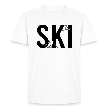 Ski - T-shirt Premium bio Homme - blanc - Devant - Nico (187cm)