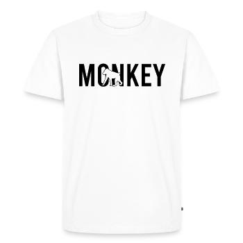 Singe singe - T-shirt Premium bio Homme - blanc - Devant - Nico (187cm)