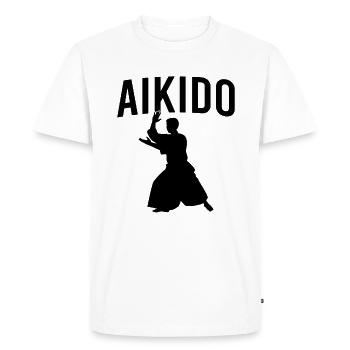 Aïkido - T-shirt Premium bio Homme - blanc - Devant - Nico (187cm)