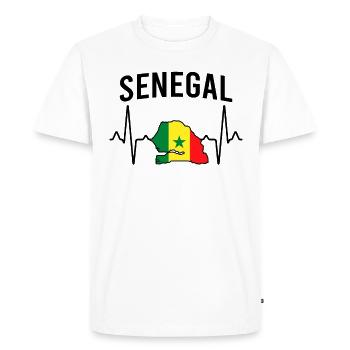 Sénégal Heartbeat - T-shirt Premium bio Homme - blanc - Devant - Nico (187cm)