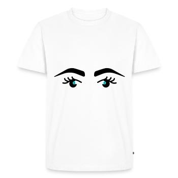 Yeux Sourcils - T-shirt Premium bio Homme - blanc - Devant - Nico (187cm)