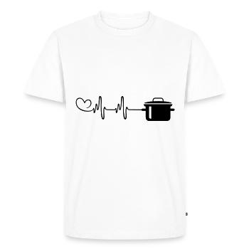 marmite pouls battements de cœur - T-shirt Premium bio Homme - blanc - Devant - Nico (187cm)