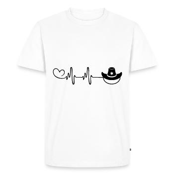Cowboy western heartbeat - Men's Premium Organic T-Shirt - white - Front - Nico (187cm)