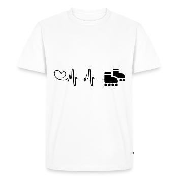 Les patins à roues alignées pulsent le rythme cardiaque - T-shirt Premium bio Homme - blanc - Devant - Nico (187cm)