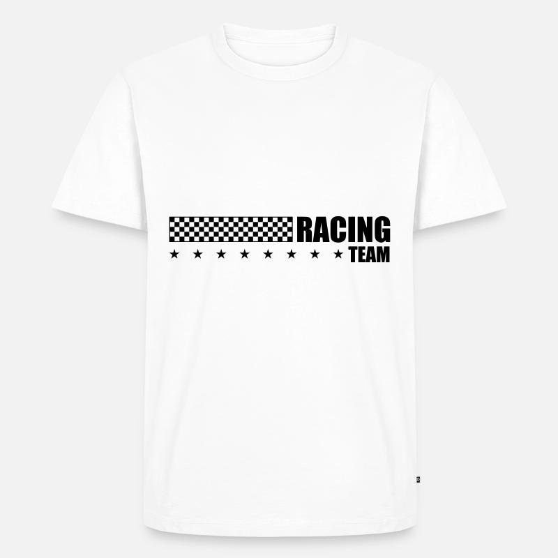 équipe de drapeau de course - T-shirt Premium bio Homme - blanc