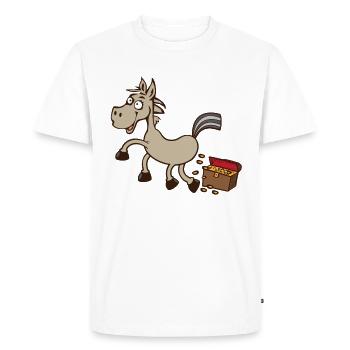 Âne d'or caca des pièces d'or - T-shirt Premium bio Homme - blanc - Devant - Nico (187cm)