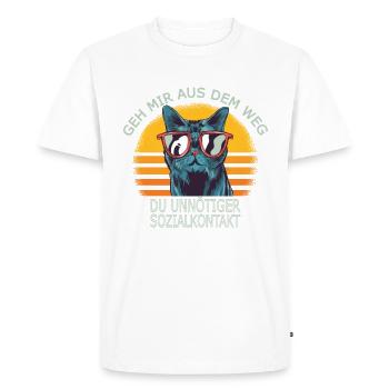 Éloigne-toi de moi de toi, contact social inutile Cat - T-shirt Premium bio Homme - blanc - Devant - Nico (187cm)