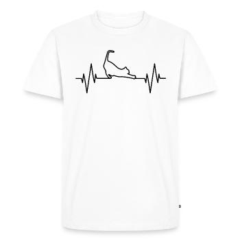 Chat battement de coeur chats pouls fréquence cardiaque - T-shirt Premium bio Homme - blanc - Devant - Nico (187cm)