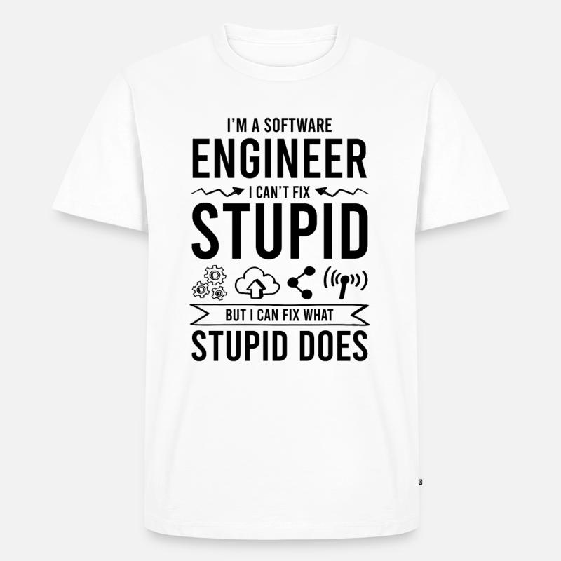 software engineering saying - Men's Premium Organic T-Shirt - white