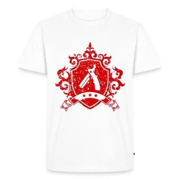 Les armoiries de Barber Symbole Lame de rasoir - T-shirt Premium bio Homme - blanc - Devant - Nico (187cm)