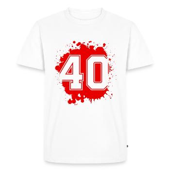 40 nombre de taches - T-shirt Premium bio Homme - blanc - Devant - Nico (187cm)