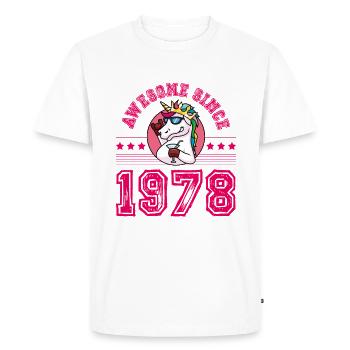 1978 Licorne awesome - T-shirt Premium bio Homme - blanc - Devant - Nico (187cm)