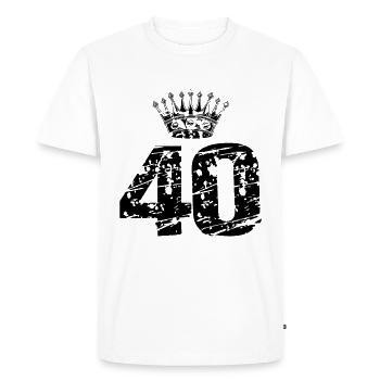 40 couronnes nombre - T-shirt Premium bio Homme - blanc - Devant - Nico (187cm)